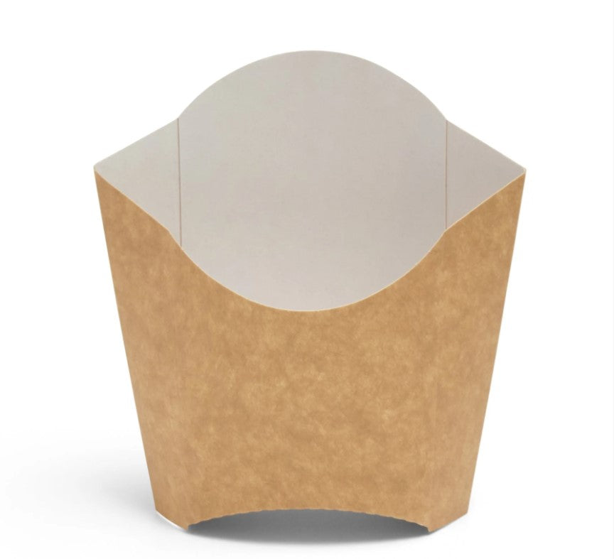 Chips - French Fries Containers, Disposable Cafe Cups - Black & Kraft Brown - 50 pc pack