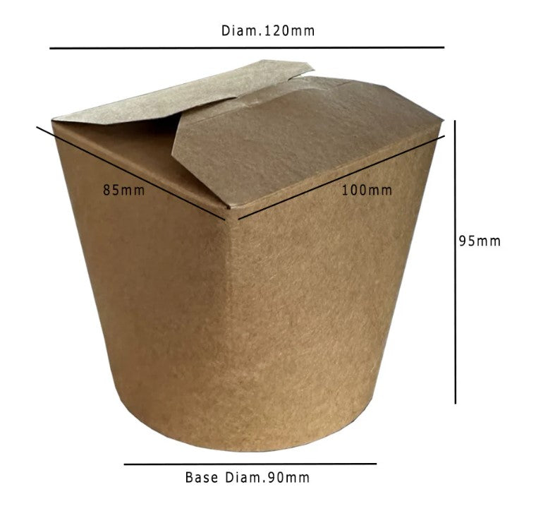 FSC® Folding Kraft Noodle Box 26oz/474ml PE Coated – Kraft 50 pc Pack Medium
