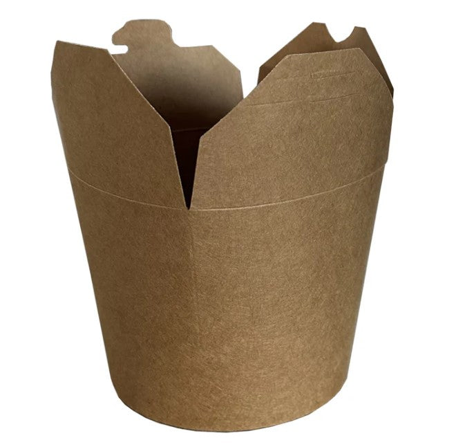 FSC® Folding Kraft Noodle Box 26oz/474ml PE Coated – Kraft 50 pc Pack Medium