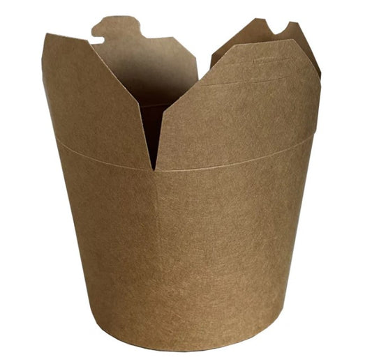 FSC® Folding Kraft Noodle Box 16oz/474ml PE Coated – Kraft 50 pc Pack Small