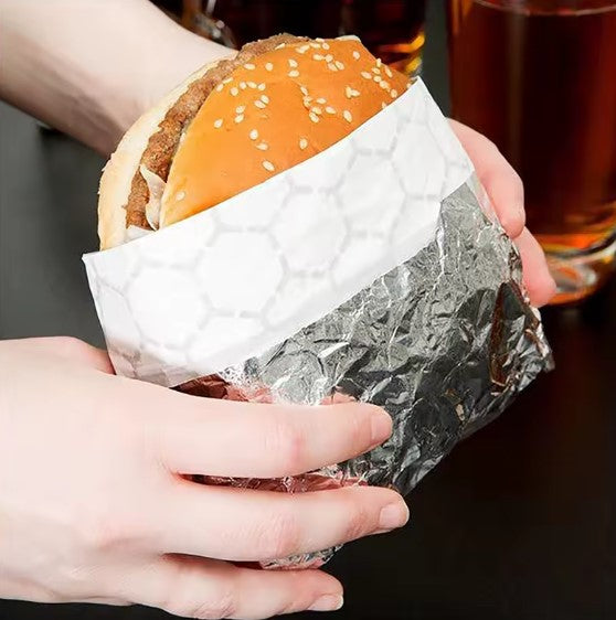 Silver Foil Backed Insulated Honeycomb Burger Wrap Sheets 25x35 cm (500 pack)