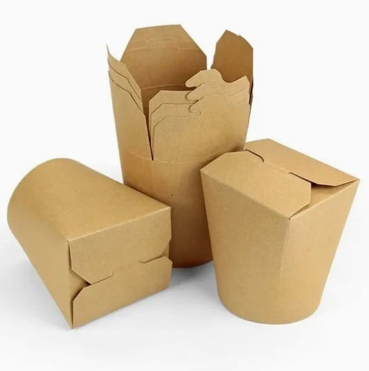 FSC® Folding Kraft Noodle Box 26oz/474ml PE Coated – Kraft 50 pc Pack Medium